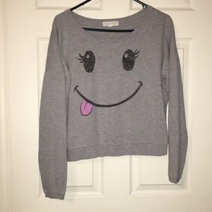 Grey crop top sweatshirt